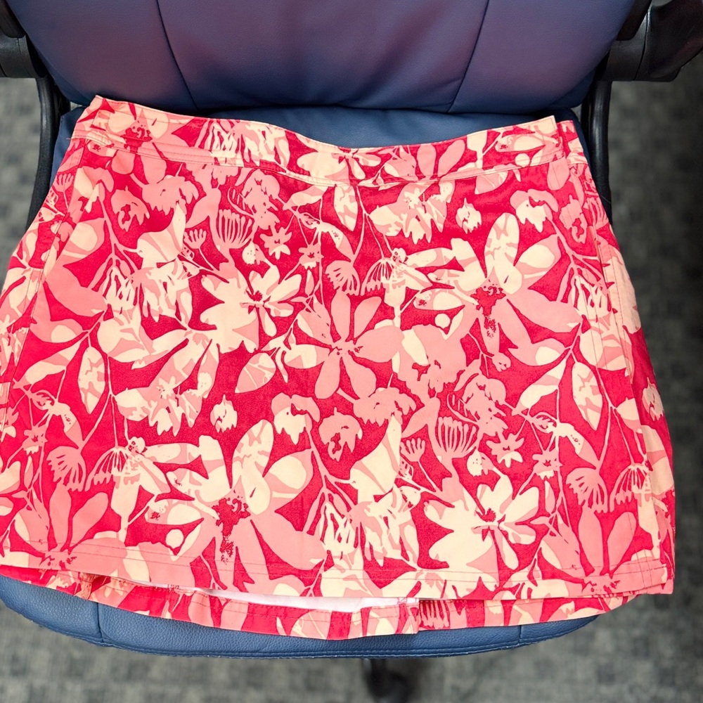 Womens Skirt-RIP SKIRT-Hawaii pink "camo floral"  adjustable wrap‎ short-L